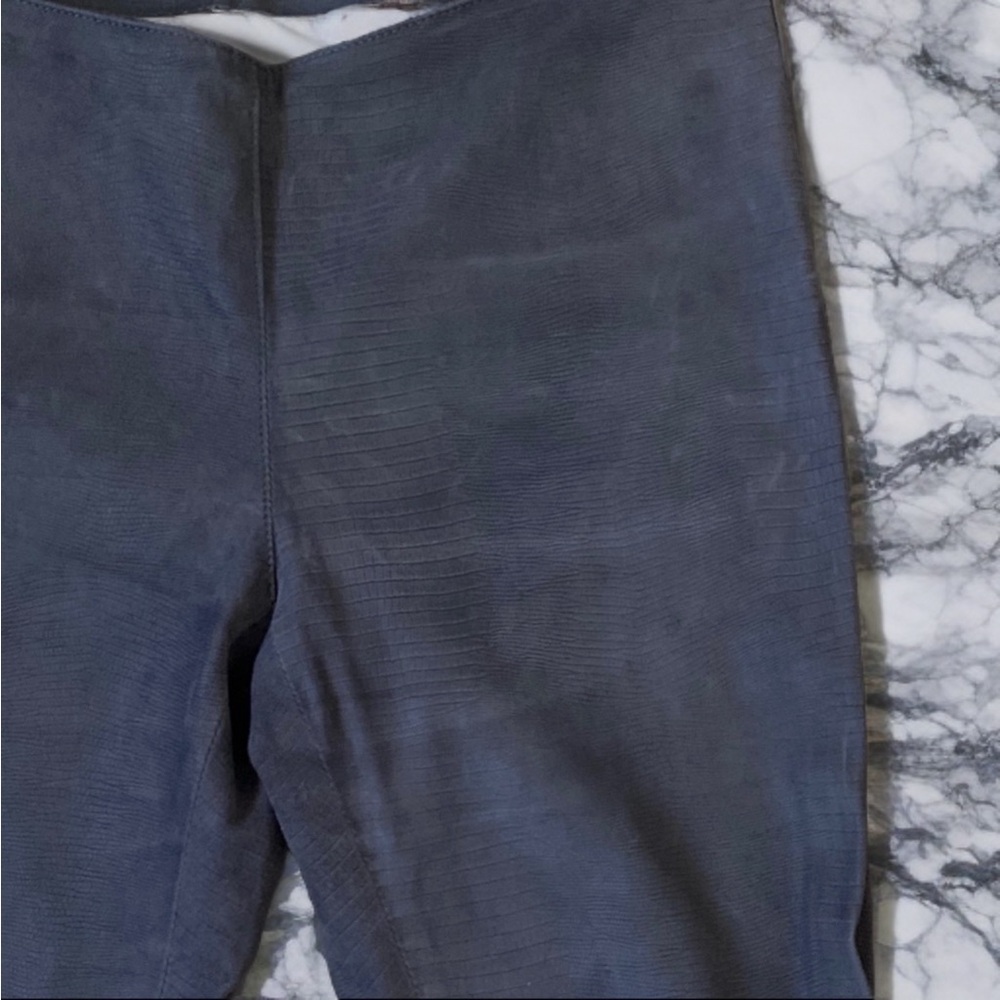 DROME Blue Grey Leather Pants | Size L - Picture 3 of 9